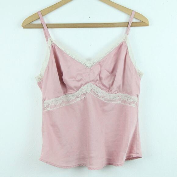New York & Company Tops - Vintage Y2K Babydoll Slip Top Silk Satin Pastel Pink Coquette Feminine Dainty 12